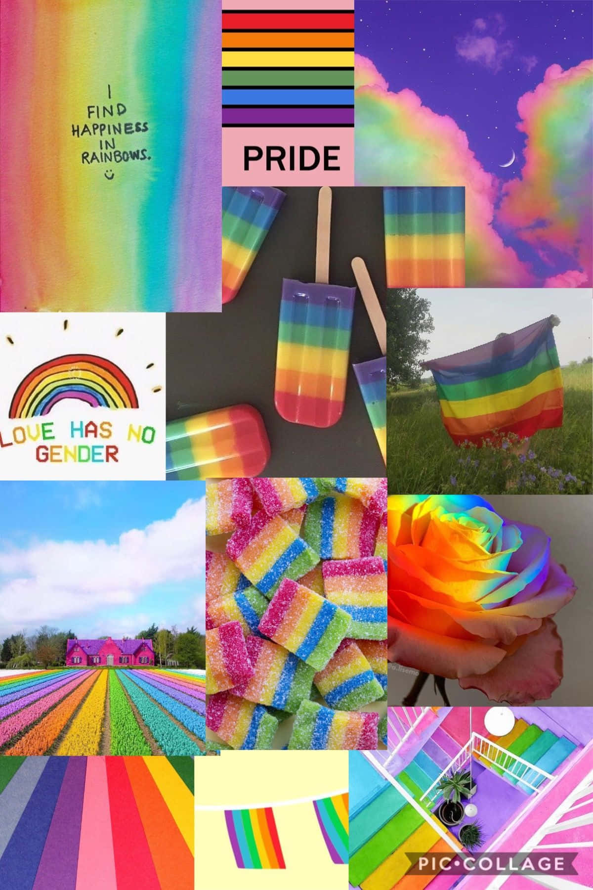 美學LGBT彩虹拼貼照片 壁紙