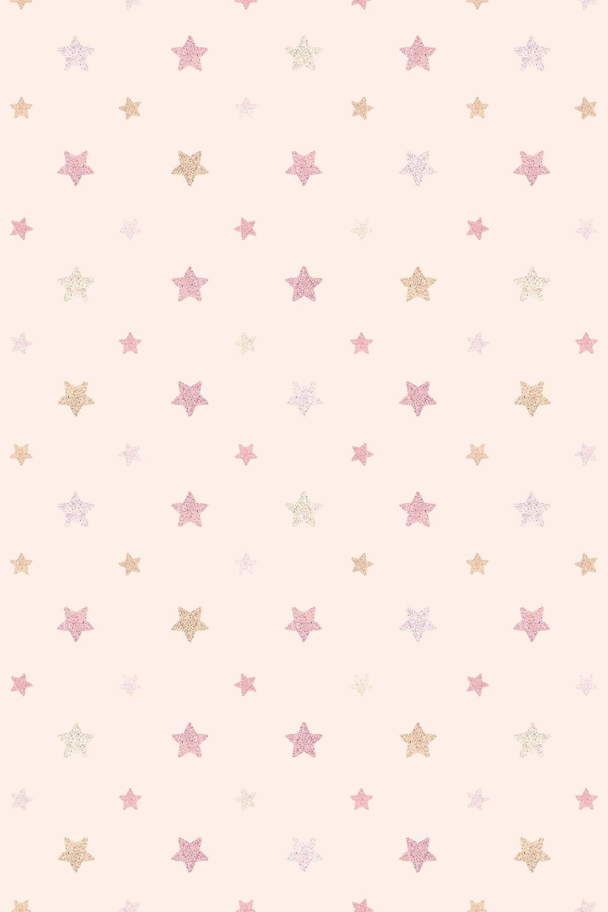 牆紙，粉紅奶油色背景上散落著閃亮星星。