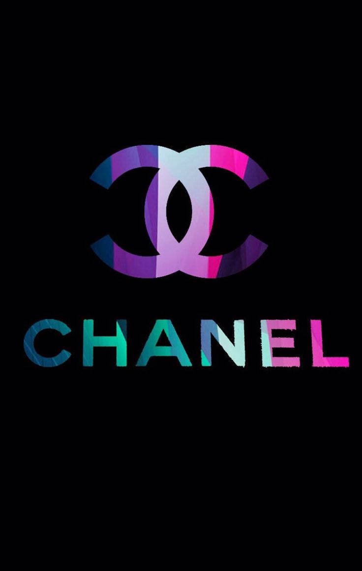 黑色背景上色彩繽紛的漸變Chanel標誌