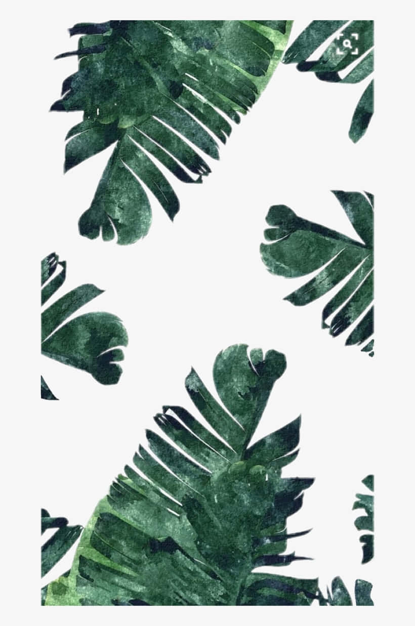 白色背景上的水彩風格熱帶葉片