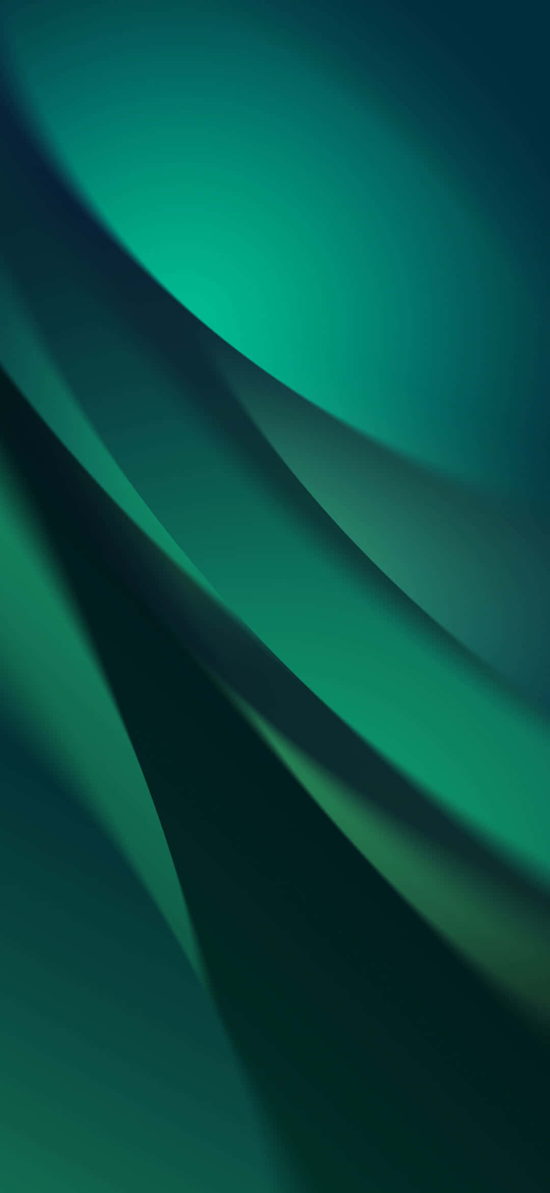 Aqua Green 桌布 壁紙 — 翡翠綠和藍綠色的平滑流動漸變，配合柔和的光線點綴，營造出寧靜的抽象數碼牆紙。