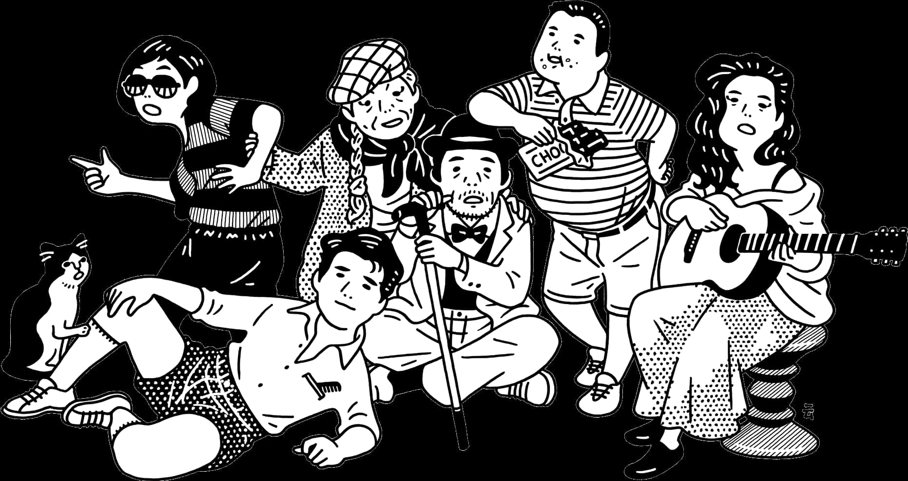 老友記經典角色插畫 壁紙