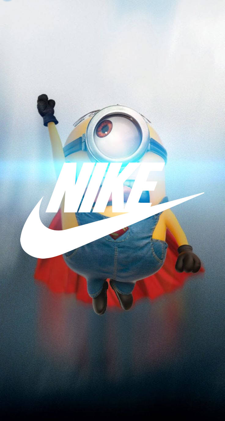 小小兵超級英雄飛翔，帶有Nike標誌覆蓋