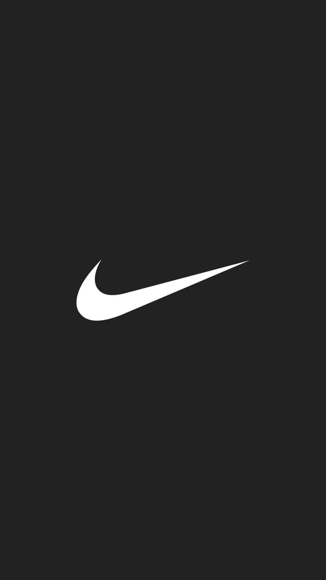 黑色背景上的白色Nike勾號標誌