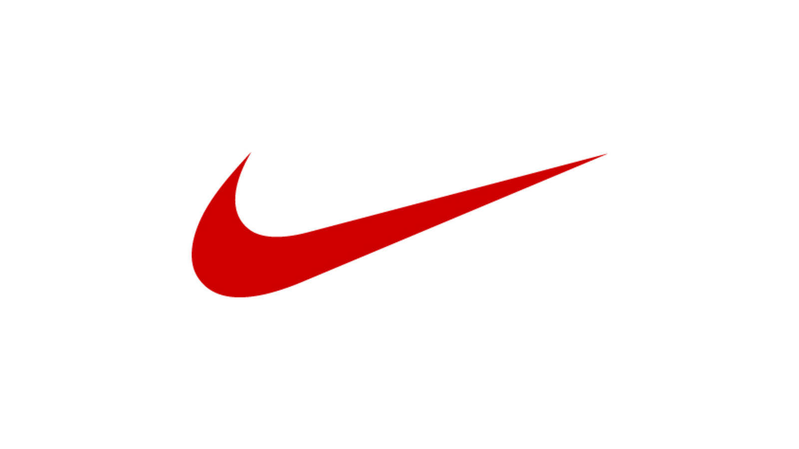 耐克紅勾標誌 壁紙 — 一個大膽的紅色Nike swoosh標誌居中在乾淨的白色背景上。