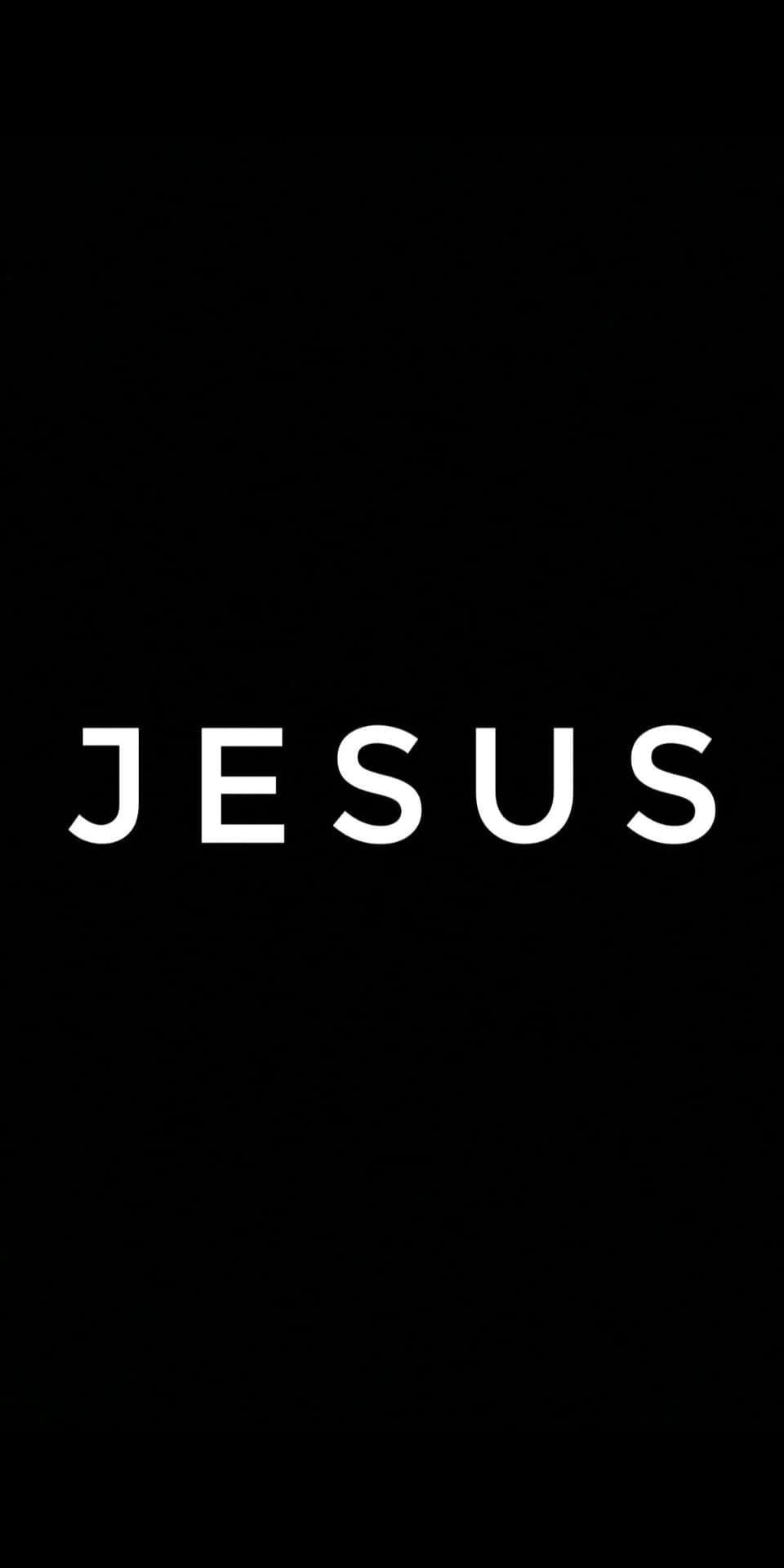 黑色背景上的粗體白色文字 JESUS