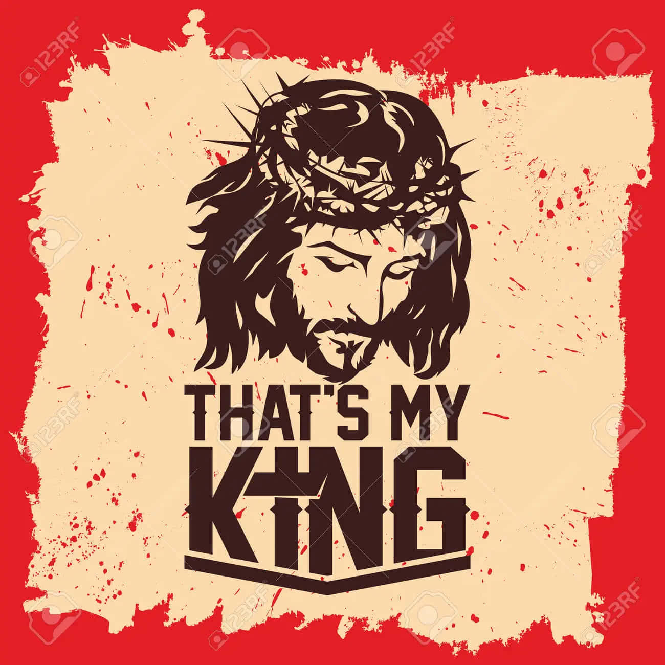耶穌戴荊棘冠冕的插圖及文字 that's my king