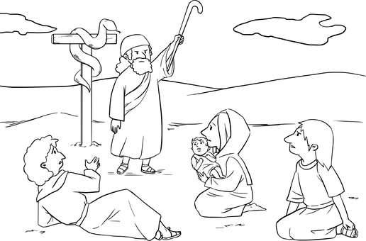 聖經場景黑色背景插畫