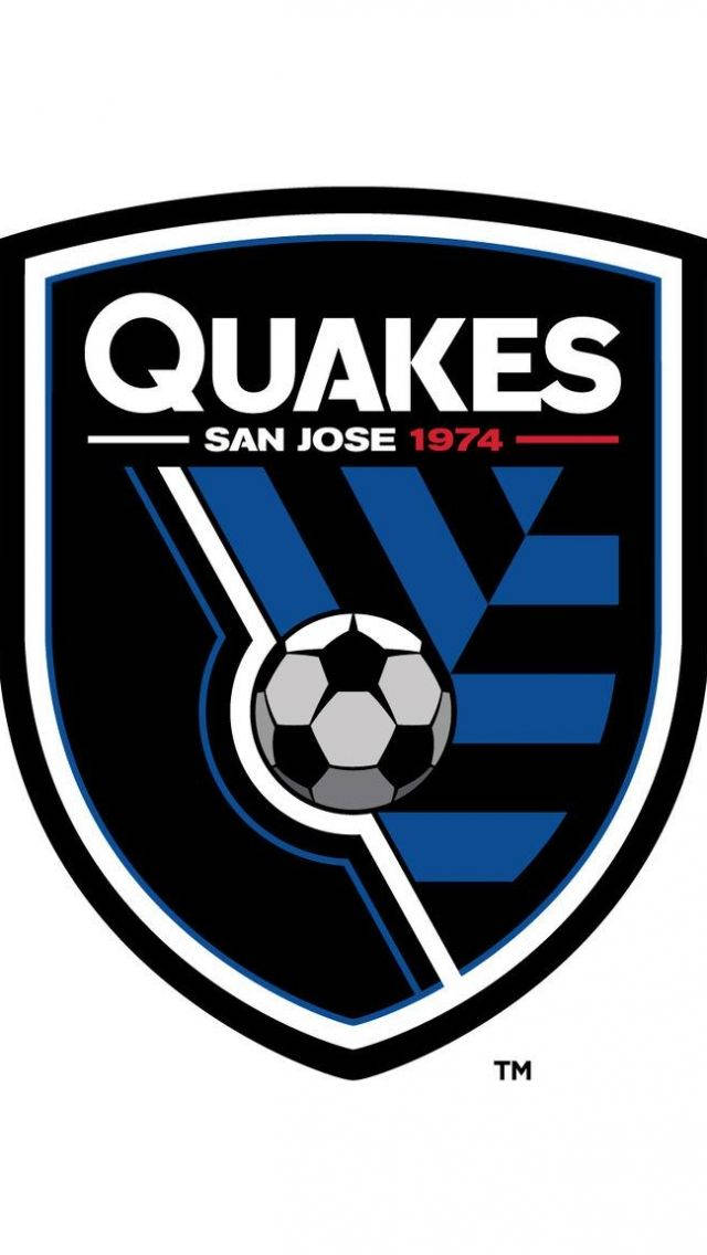 San Jose Earthquakes 足球隊標誌，包含一個足球和藍色條紋。