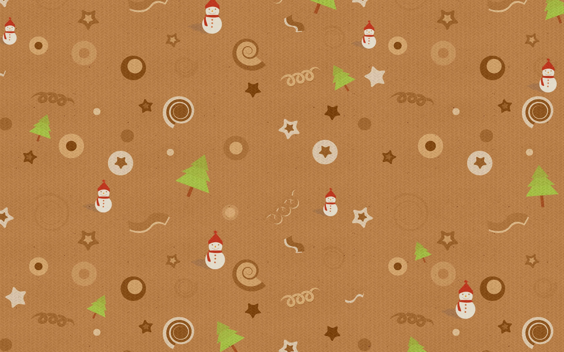 聖誕星星與雪人圖案 壁紙