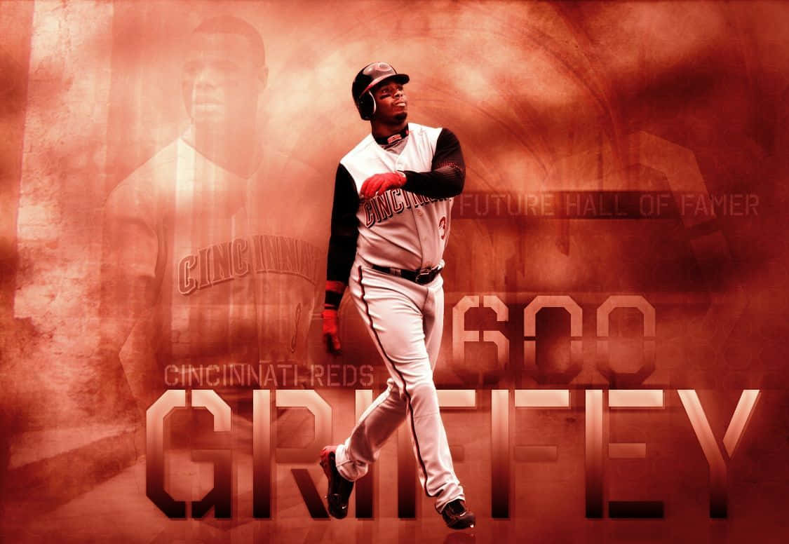 身穿辛辛那提紅人隊球衣的棒球運動員，帶有「600」和「GRIFFEY」文字疊加。