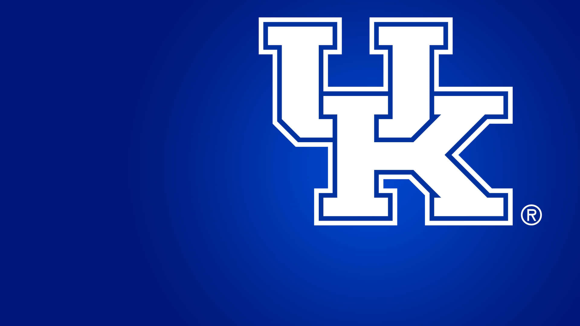 藍色背景上的白色University of Kentucky標誌