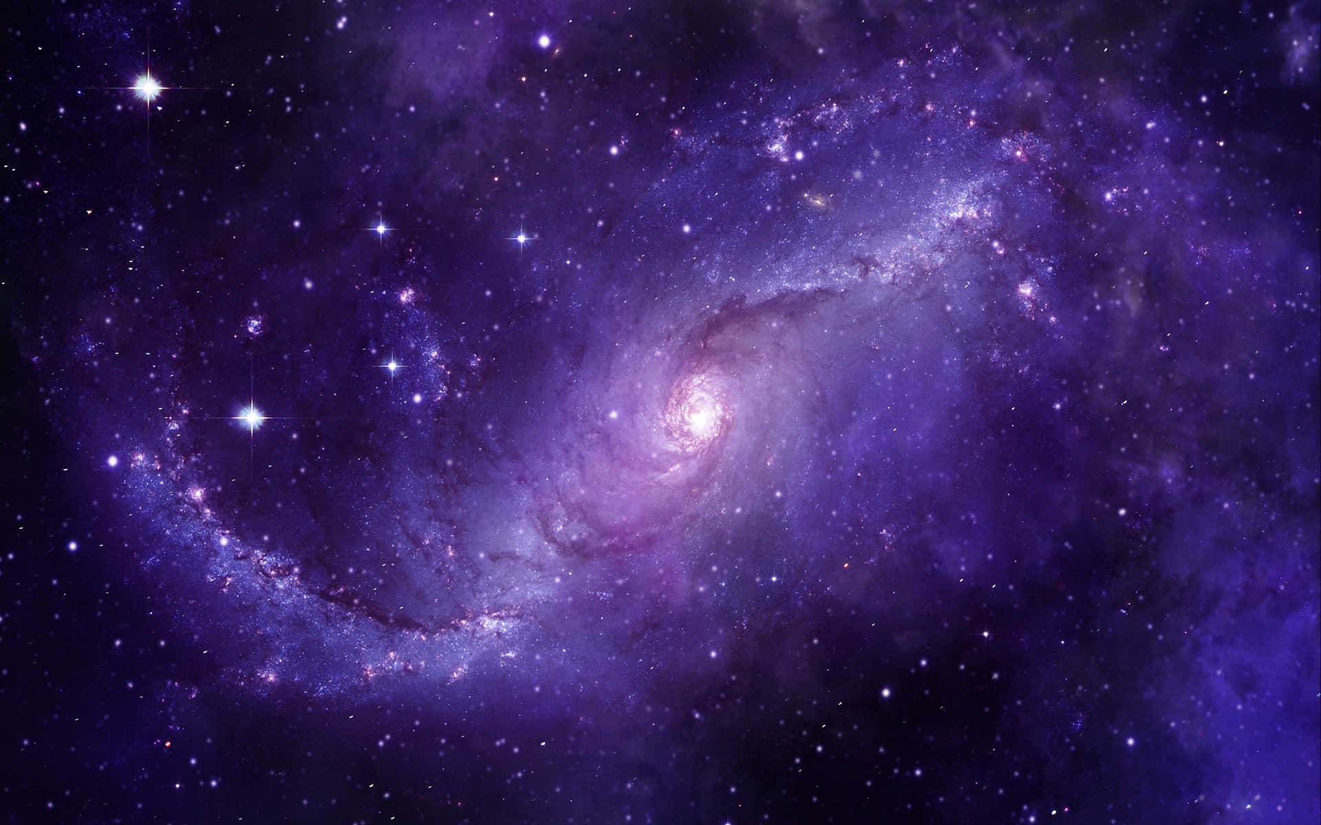 背景有星星的紫色星系 壁紙