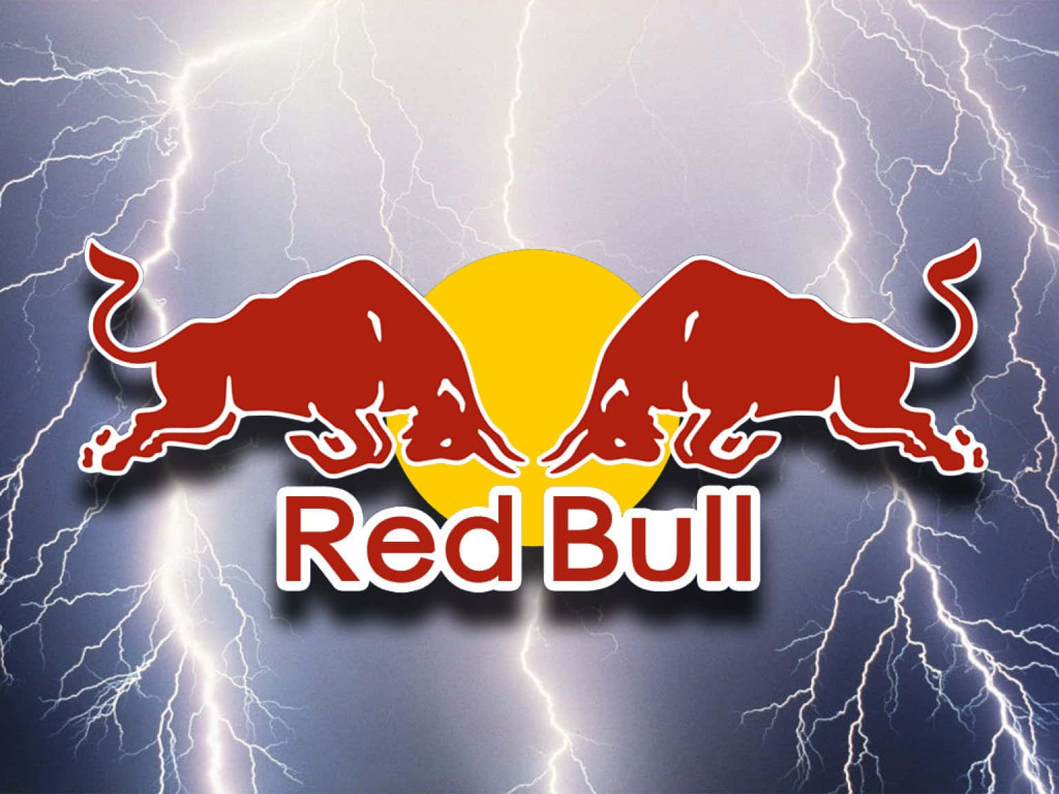 Red Bull 標誌，兩頭衝撞的牛和閃電。