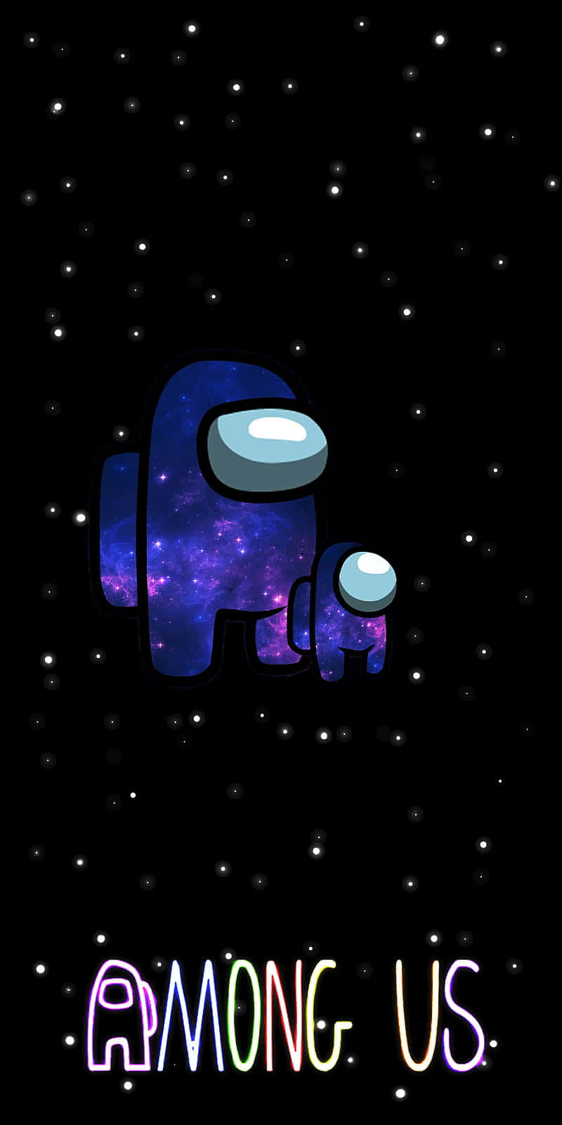 Among Us 角色漂浮在滿天星斗的星系中，體內有星雲。