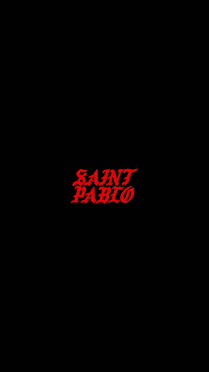 黑色背景上的紅色風格文字 Saint Pablo