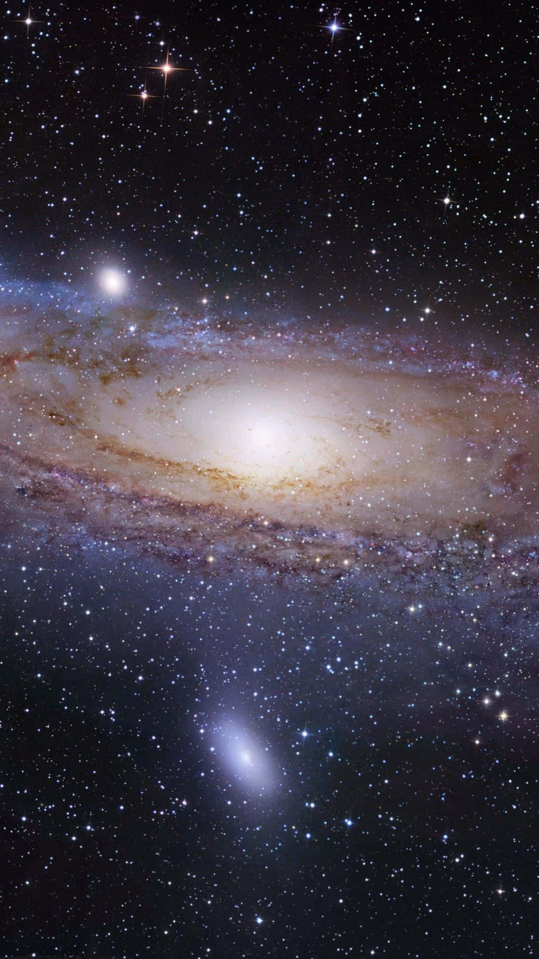 一個在深空中帶有明亮旋臂和恆星的螺旋星系。