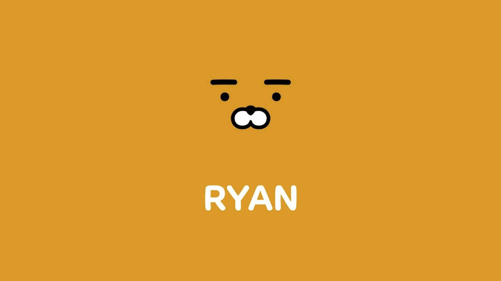 卡通臉，帶鬍鬚和名字Ryan，在橙色背景上。