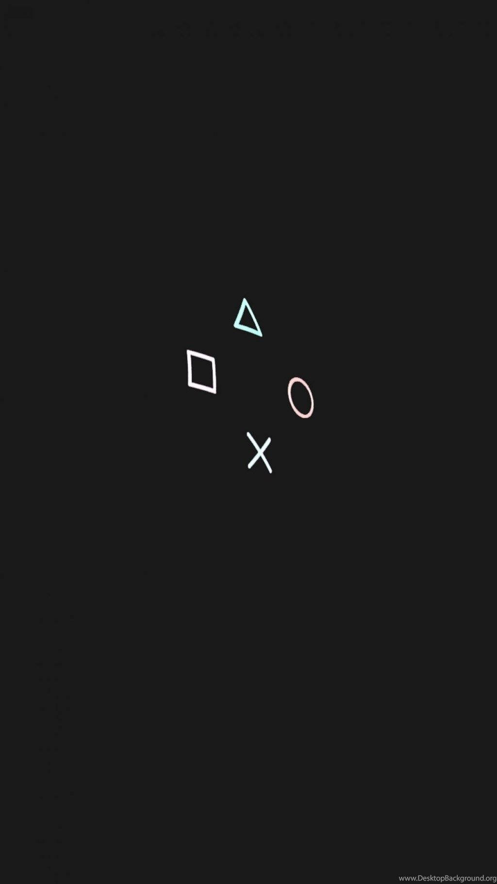 黑色背景上發光的PlayStation控制器符號