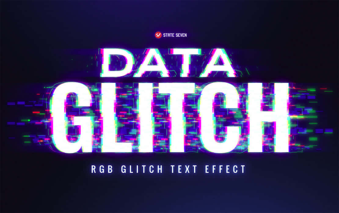與 Wallpapers.com 合作創作獨特 glitch 藝術 壁紙 — 粗體白色文字「DATA GLITCH」在深色背景上以鮮豔的RGB故障效果脈動。