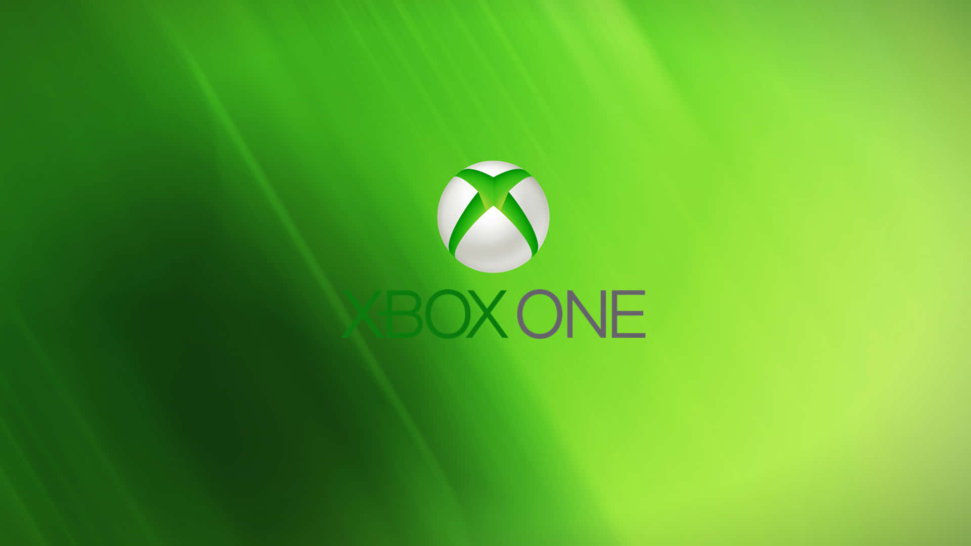 Xbox One標誌在綠色漸變背景上帶有光線條紋