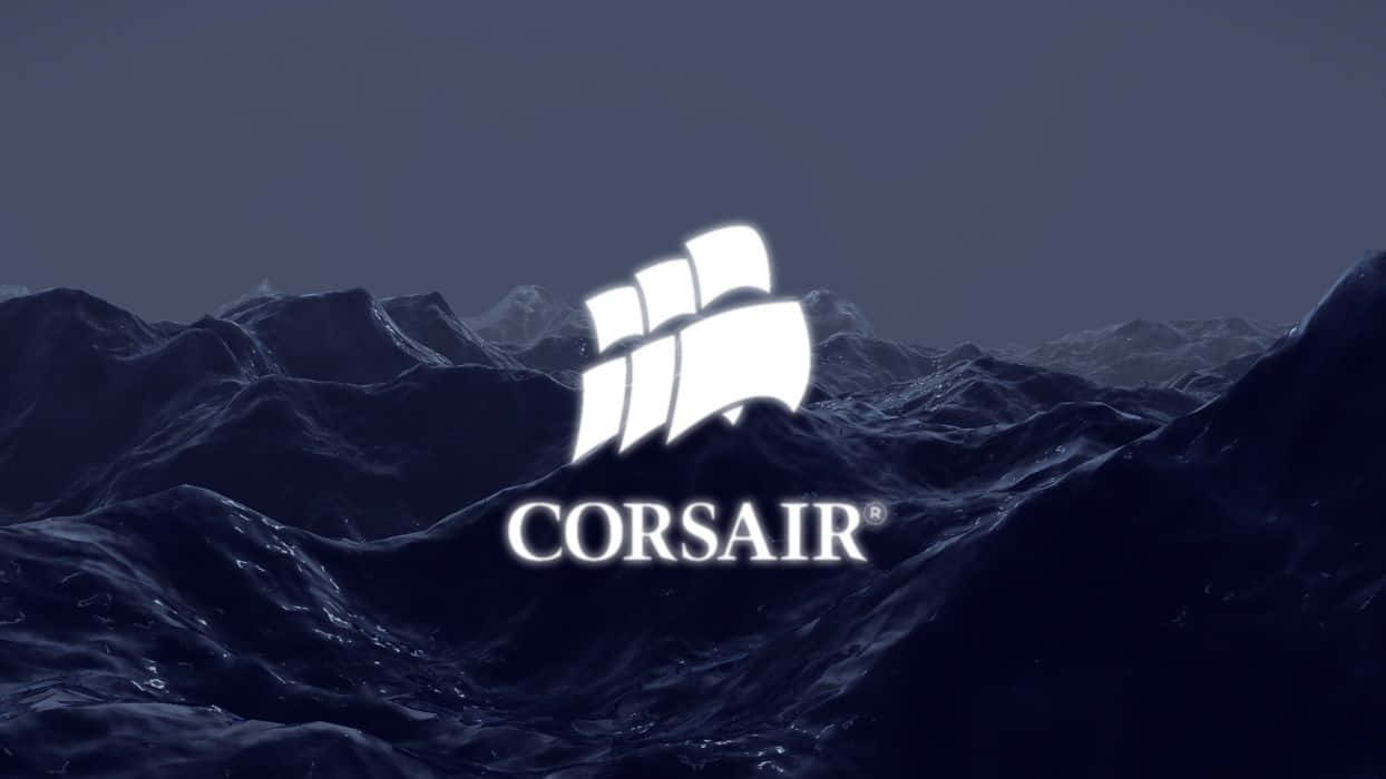 夜間在黑暗山地上亮起的 Corsair 標誌。