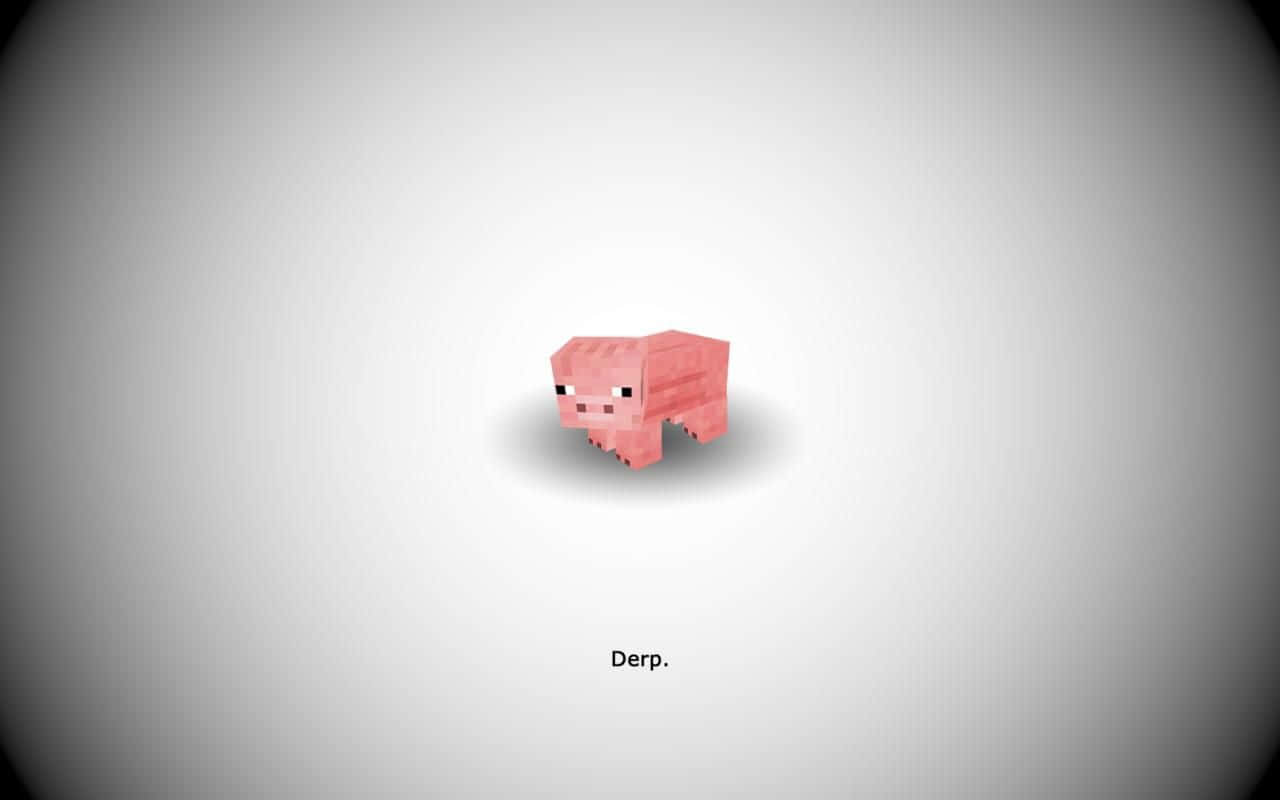 一塊塊的粉紅色豬，下方有「Derp.」字樣，背景為白色。
