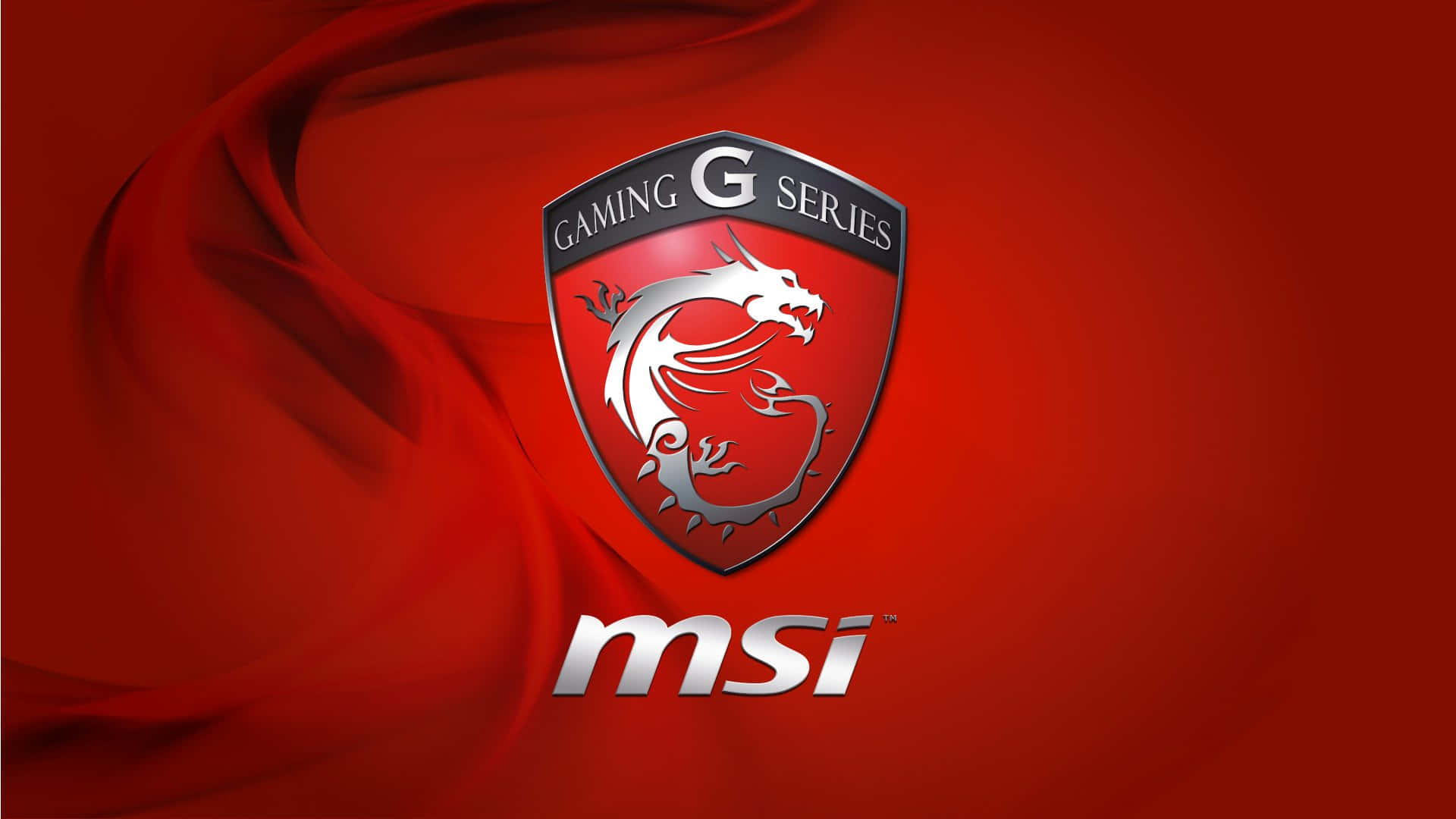 紅色布料背景上的銀色龍和MSI Gaming G Series標誌。