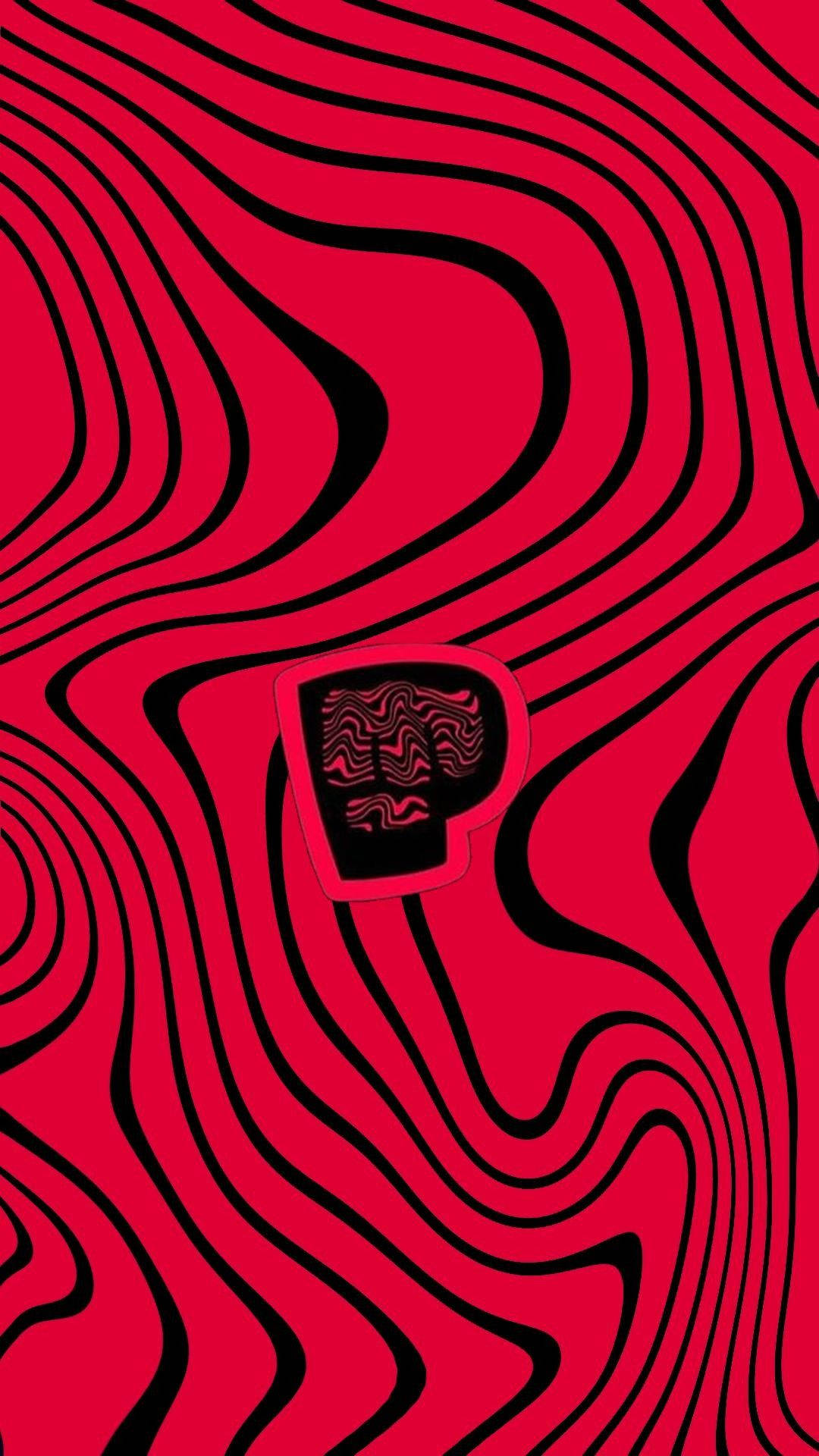 與PewDiePie一同加入Brofist革命 壁紙 — 一張大膽的紅黑抽象壁紙，帶有漩渦線條和中央的風格化咖啡杯圖標。