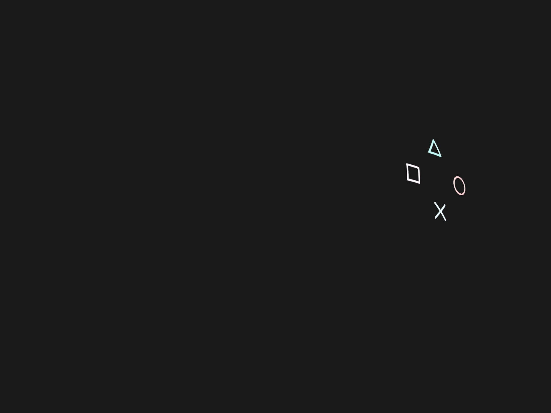 黑暗背景上發光的 PlayStation 控制器符號