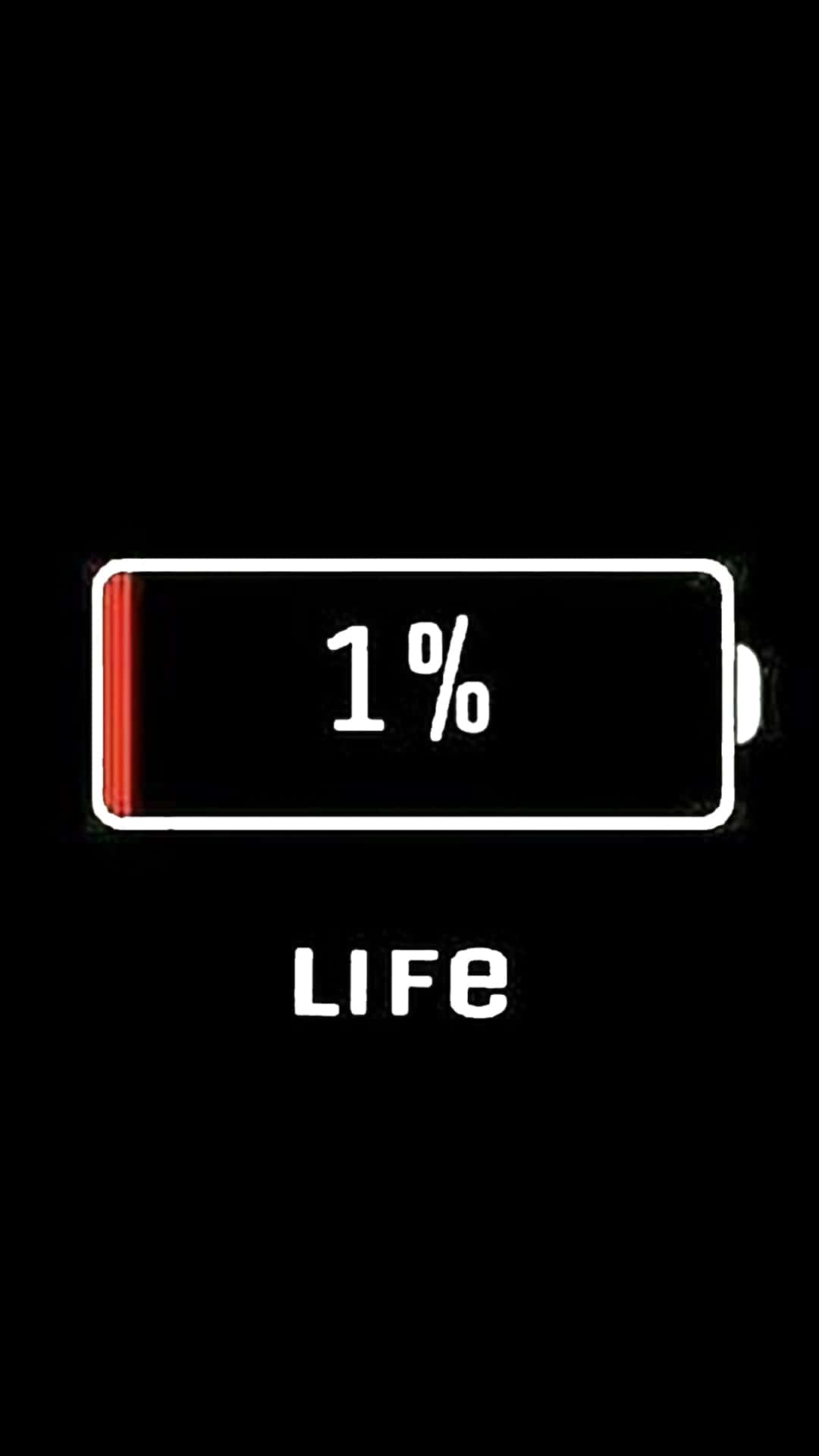 一個1%電量的電池圖標，下方有LIFE字樣。