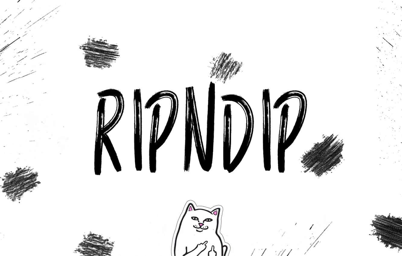 RIPNDIP 標誌，一隻卡通貓向觀眾豎起中指。