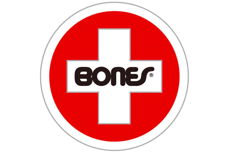 紅色圓形標誌，帶有白色十字和黑色文字，寫著 bones