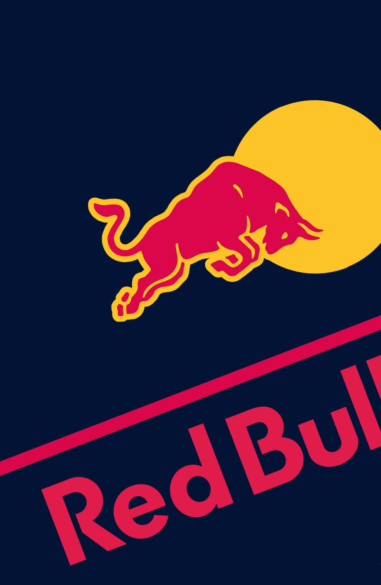 Red Bull 標誌，在深藍色背景上有一隻跳躍的紅色公牛和黃色太陽。