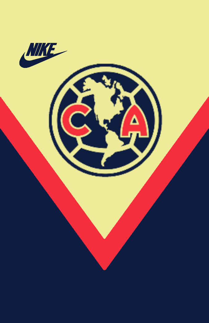 Club América 足球球衣，帶有 Nike 標誌和 V 領設計。
