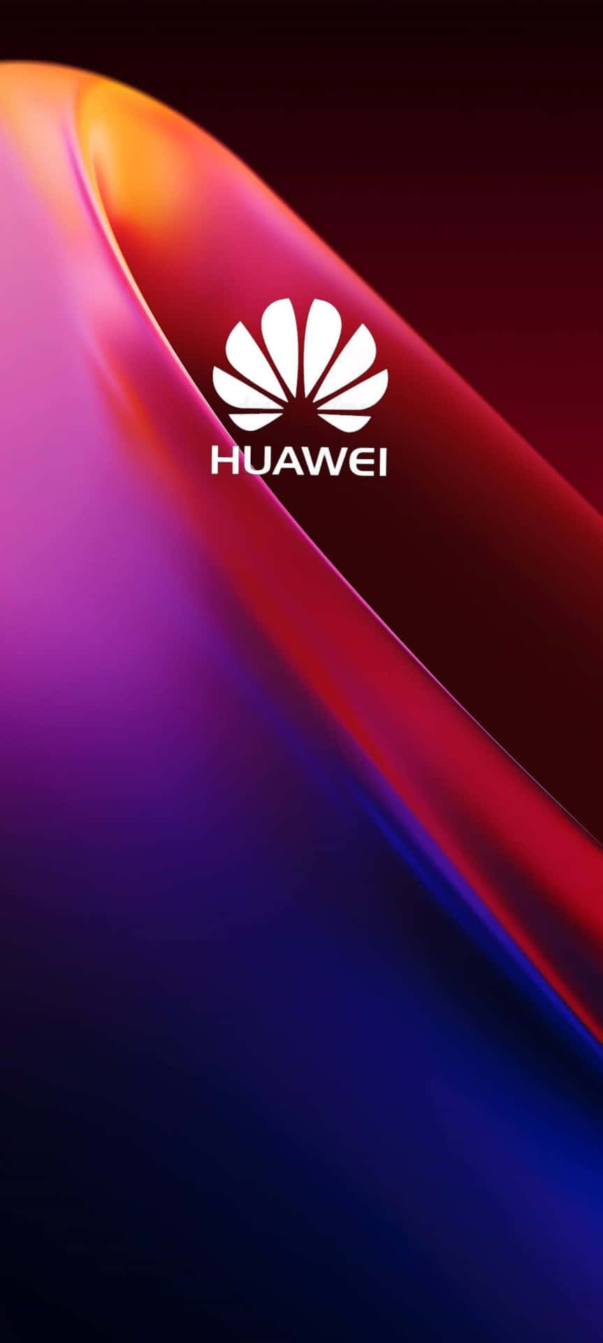 Huawei標誌在色彩繽紛的抽象背景上