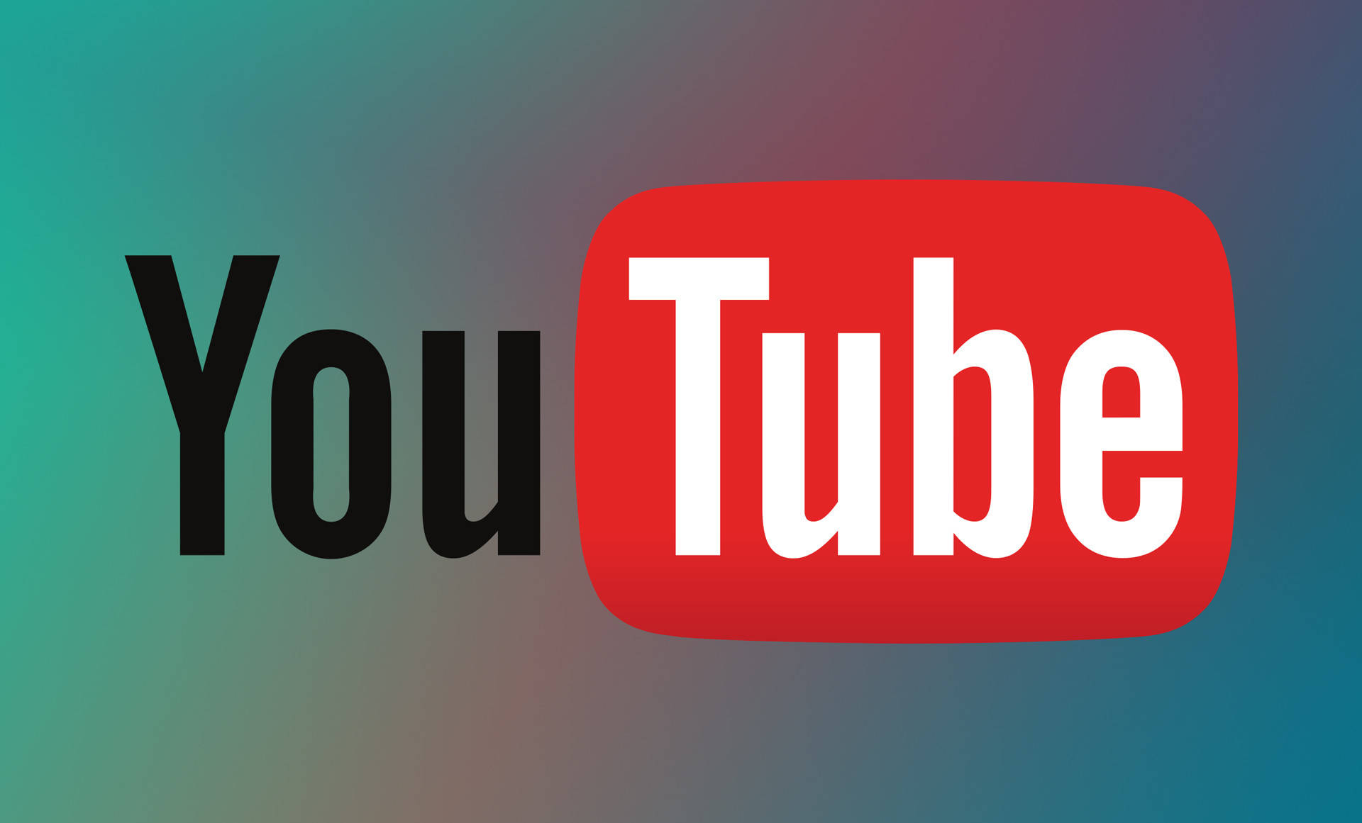 YouTube標誌，帶有紅色矩形和白色文字，背景為漸變色。