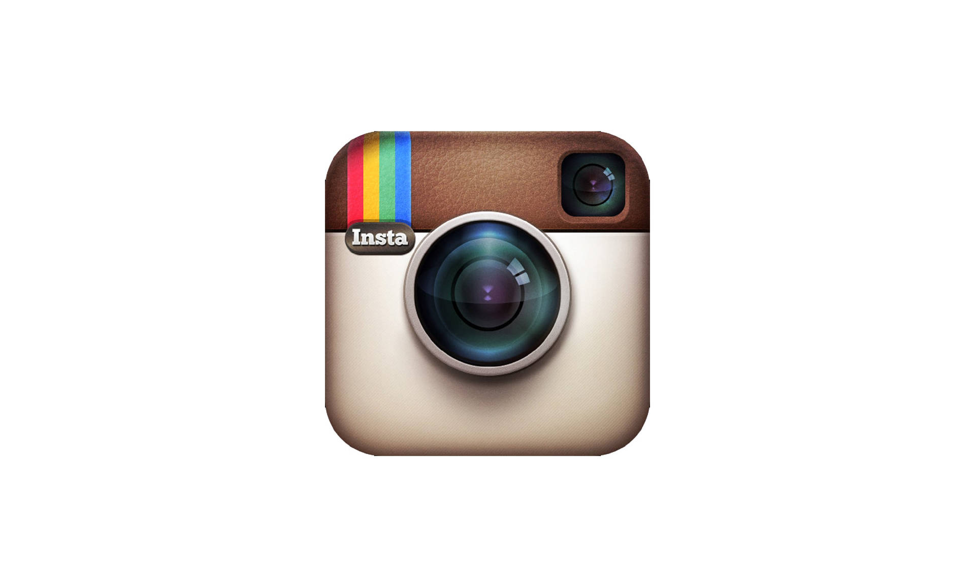 Instagram 應用程式標誌，特色是帶有彩虹條紋的復古相機。