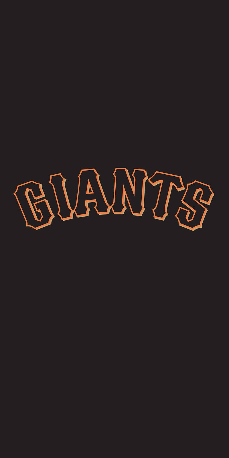 深色背景上的橙色外框 Giants 文字標誌