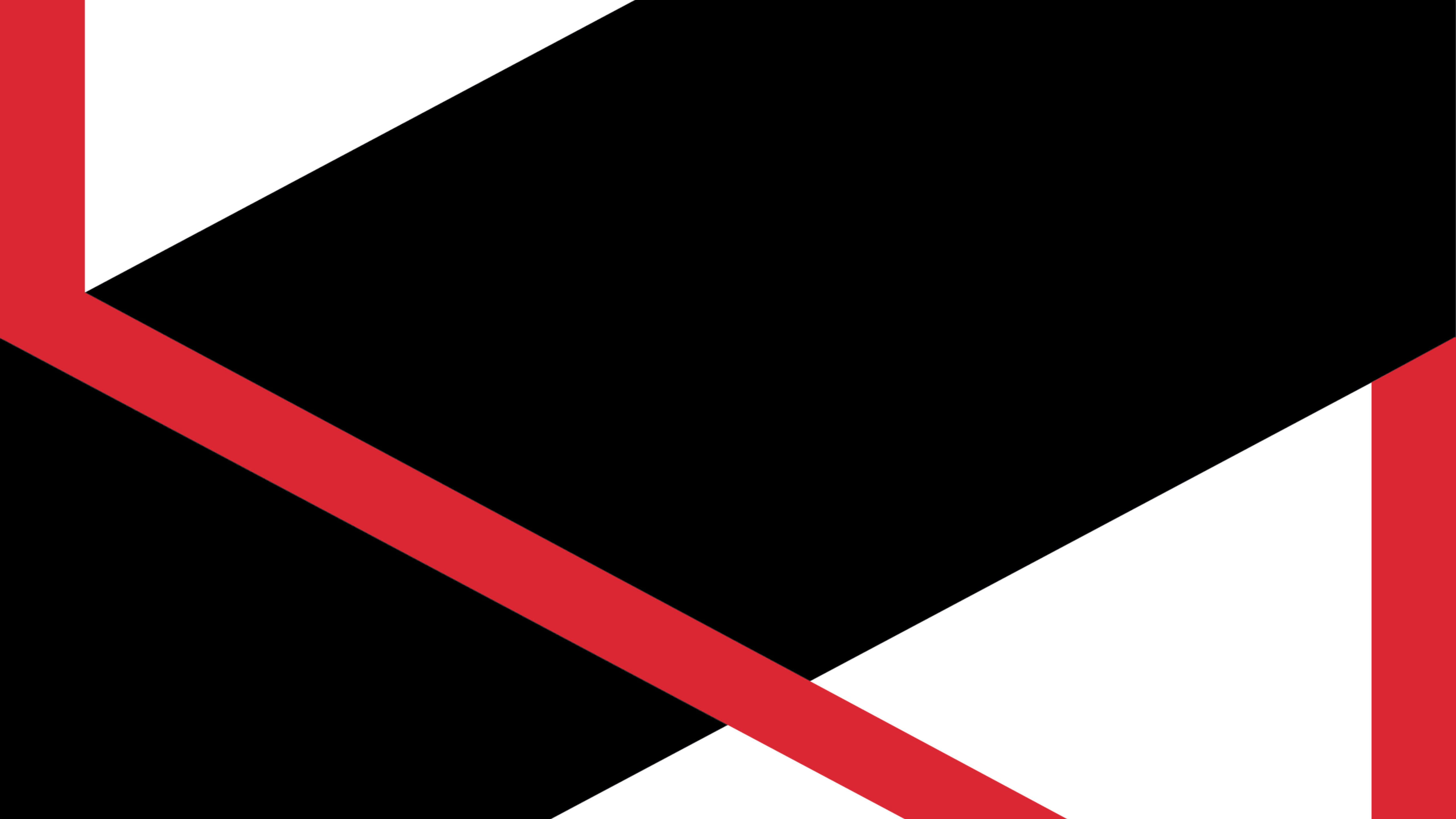 色彩對比 – 紅黑白色 壁紙 — 大膽的幾何抽象設計，以交錯的黑色、白色和紅色形狀營造動態視覺張力。