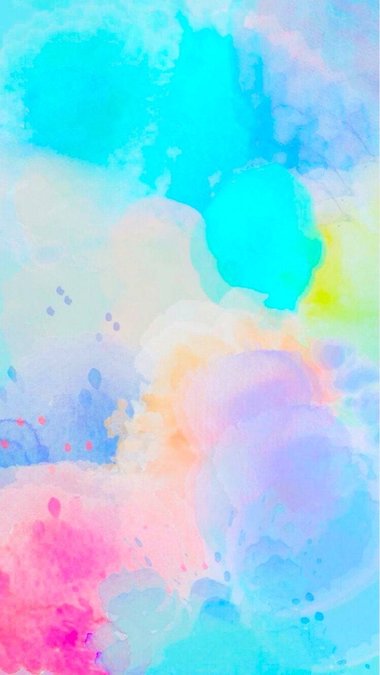 柔和的水彩抽象畫，粉彩色調在輕柔的漩渦中融合。