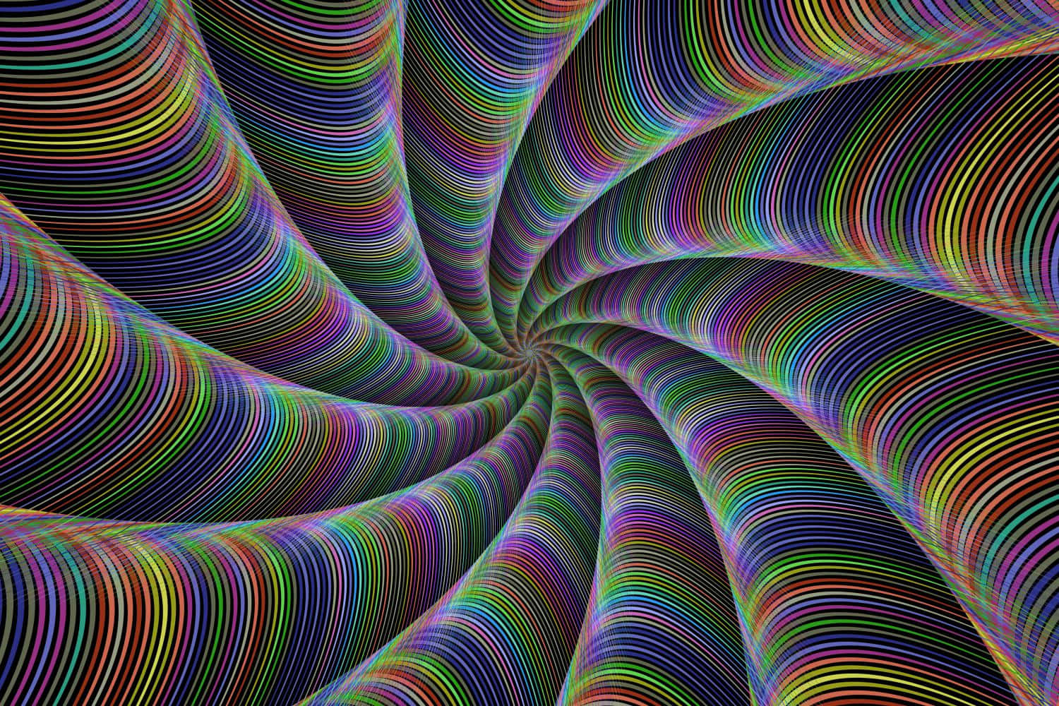 發光霓虹線匯聚成漩渦的迷人螺旋。