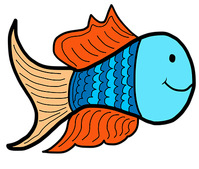 色彩繽紛卡通魚 壁紙