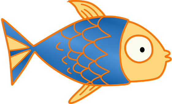 色彩繽紛卡通魚插圖 壁紙