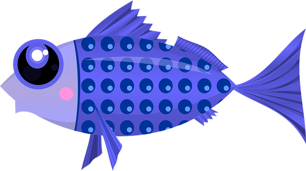 色彩繽紛卡通魚插畫 壁紙