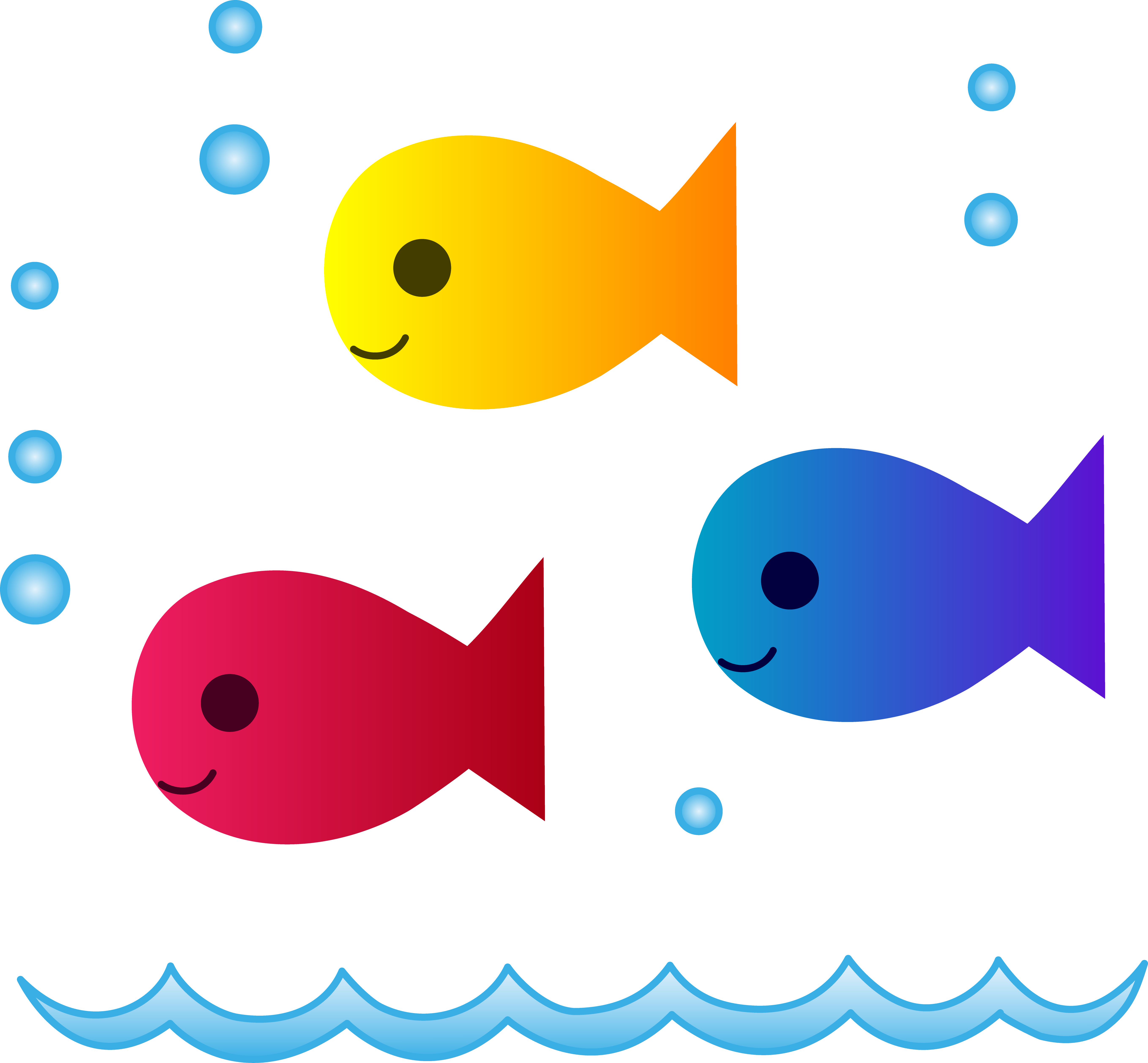 色彩繽紛卡通魚海底世界 壁紙