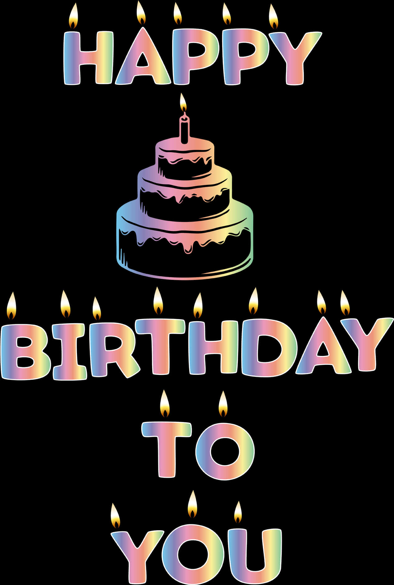 色彩繽紛嘅生日蛋糕同蠟燭 壁紙