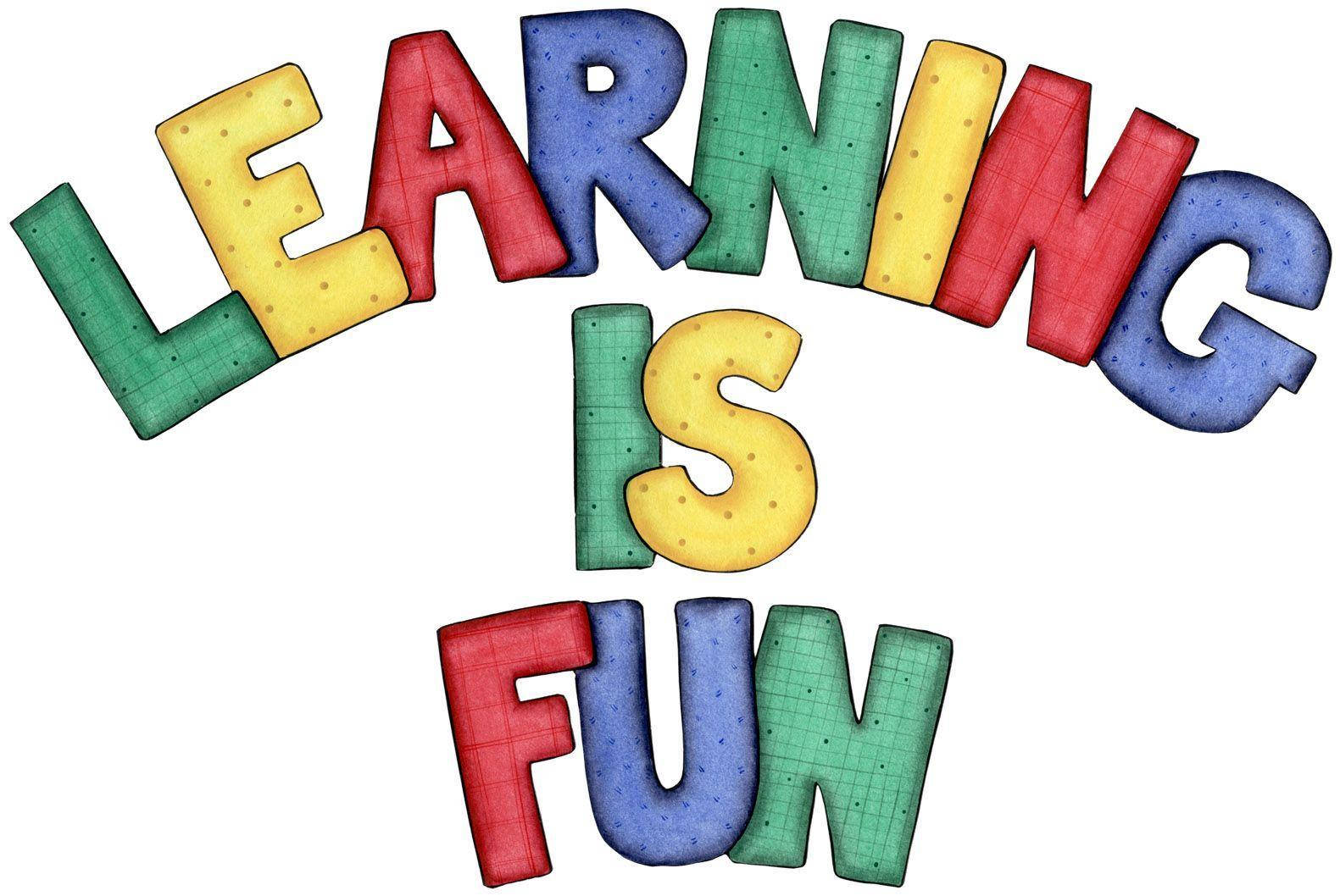 色彩繽紛的紋理字母以俏皮的3D風格拼出「Learning is Fun」。