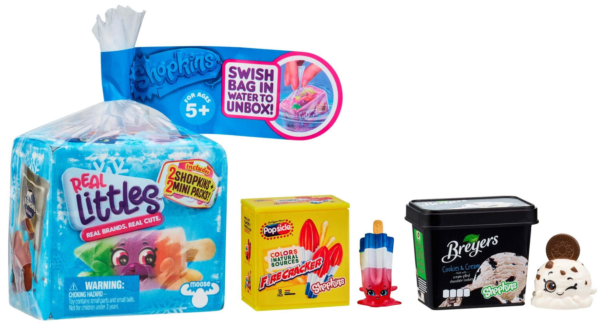 Shopkins 桌布 壁紙 — 色彩繽紛的Shopkins玩具和零食系列，包括Real Littles、Pop!dibles和Breyers雪糕，附有可愛的角色公仔。