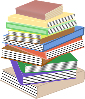 色彩繽紛的書堆 壁紙